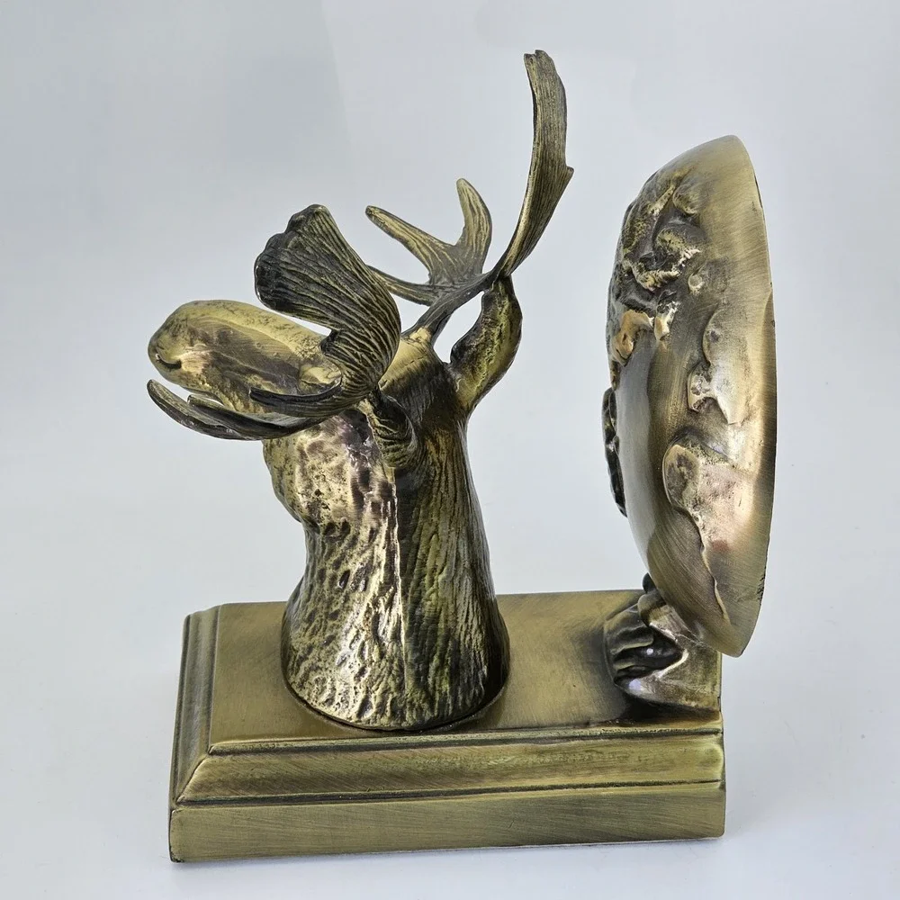 Bookend Frank Sarsaparilla Brass 1992 Moose & Globe Vintage Collectible Bookend